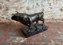 bull figure with marble base